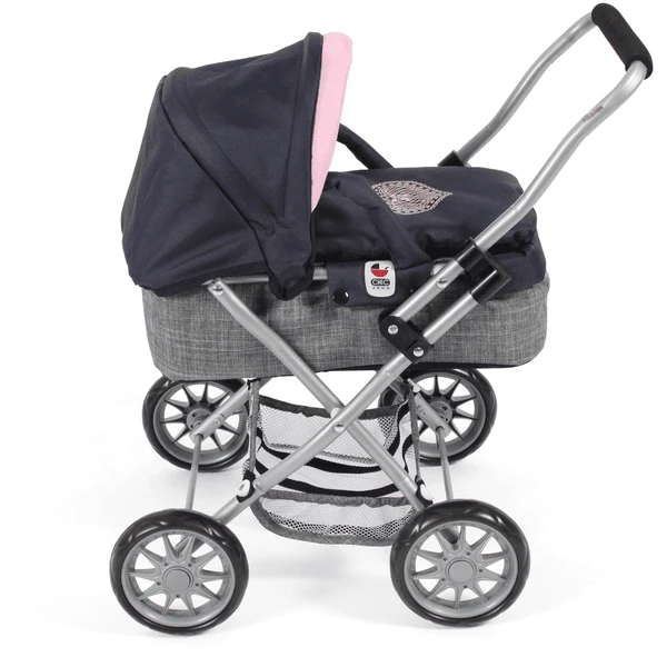 BAYER CHIC 2000 Mini Knuffel Kinderwagen SMARTY Melange Grijs-navy 4 BAYER CHIC 2000 Mini Knuffel Kinderwagen SMARTY Melange Grijs-navy - Afbeelding 2