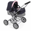 BAYER CHIC 2000 Mini Knuffel Kinderwagen SMARTY Melange Grijs-navy
