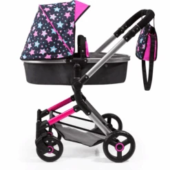 Bayer Design Neo Vario Combi Poppenwagen Zwart, Met Sterren -Pink or blue bayer design neo vario combi poppenwagen zwart met sterren a313419 1
