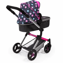 Bayer Design Neo Vario Combi Poppenwagen Zwart, Met Sterren -Pink or blue bayer design neo vario combi poppenwagen zwart met sterren a313419 2