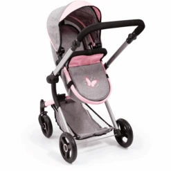 Bayer Design Neo Vario Combinatie Poppenwagen Grijs/roze, Met Vlinder -Pink or blue bayer design neo vario combinatie poppenwagen grijs roze met vlinder a313421 3