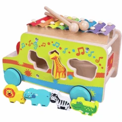 Bino Houten Plug-in Auto Met Xylofoon 9 Bino Houten Plug-in Auto Met Xylofoon -Pink or blue bino houten plug in auto met xylofoon a246005 2