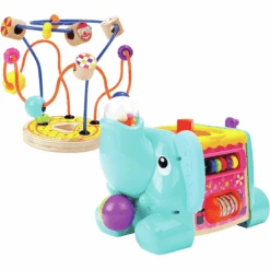 Bino Olifantenmotorblokje 10 Bino Olifantenmotorblokje -Pink or blue bino olifantenmotorblokje a293714 3