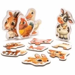 Cubika Puzzels "Boerderijdieren -Pink or blue cubika puzzels boerderijdieren a345629 4