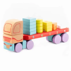 Cubika Toys Houten Speelgoed Vrachtwagen Met Geometrische Figuren LM-13