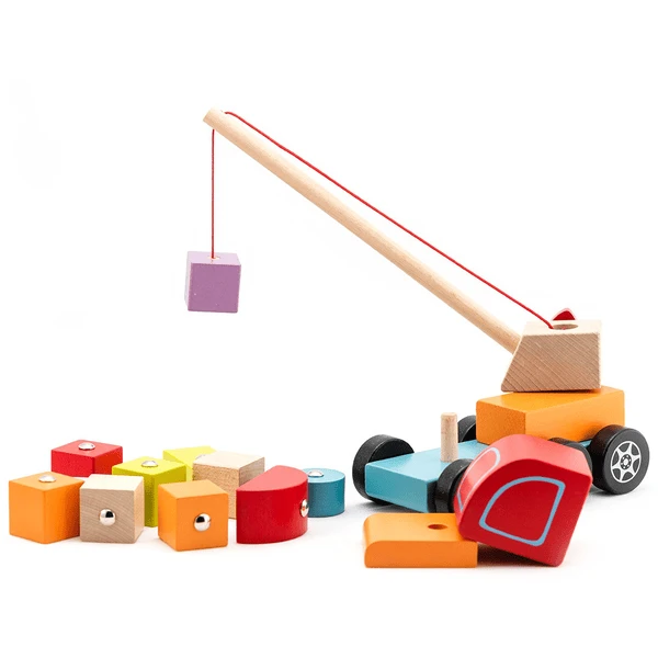 Cubika Toys Houten Speelgoed Vrachtwagen Met Kraan 4 Cubika Toys Houten Speelgoed Vrachtwagen Met Kraan - Afbeelding 2