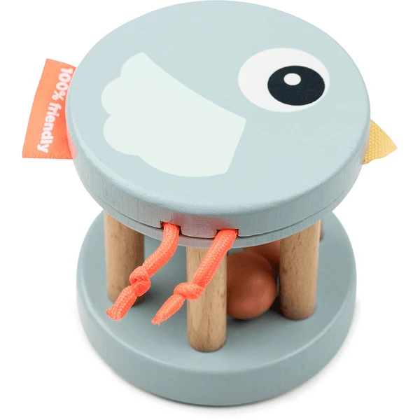 Done By Deer ™ Houten Rammelaar Birdee Blauw 3 Done By Deer ™ Houten Rammelaar Birdee Blauw