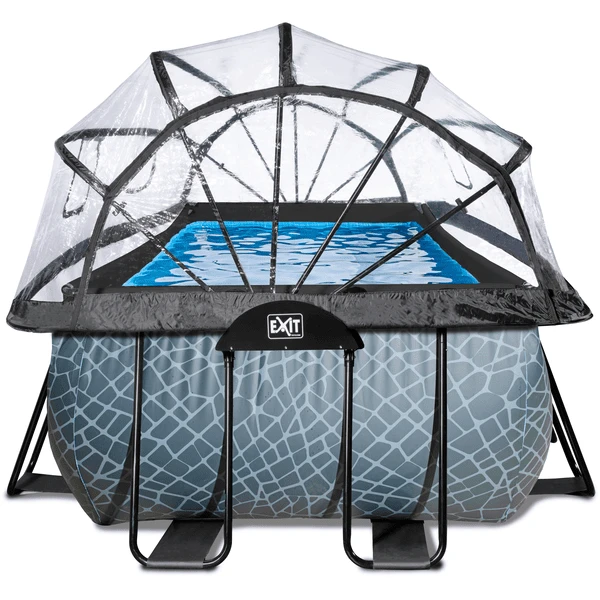 EXIT TOYS EXIT Frame Pool 4x2x1,22m (12v Sand Filter) - Grijs + Zonnedak 6 EXIT TOYS EXIT Frame Pool 4x2x1,22m (12v Sand Filter) - Grijs + Zonnedak - Afbeelding 4