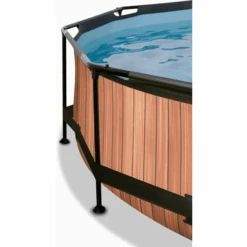 EXIT TOYS EXIT Frame Pool ø244x76cm (12v Cartridge Filterpomp) - Houten Look & Zonneda -Pink or blue exit frame pool o244x76cm 12v cartridge filterpomp houten look amp zonneda a305796 3