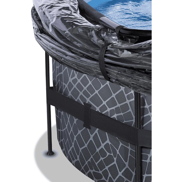 EXIT TOYS EXIT Frame Pool ø427x122cm (12v Sand Filter) - Grijs + Zonnedak 7 EXIT TOYS EXIT Frame Pool ø427x122cm (12v Sand Filter) - Grijs + Zonnedak - Afbeelding 5