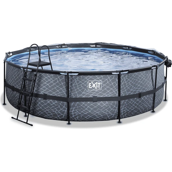EXIT TOYS EXIT Frame Pool ø488x122cm (12v Sand Filter) - Grijs + Zonnedak + Warmtepomp 5 EXIT TOYS EXIT Frame Pool ø488x122cm (12v Sand Filter) - Grijs + Zonnedak + Warmtepomp - Afbeelding 3