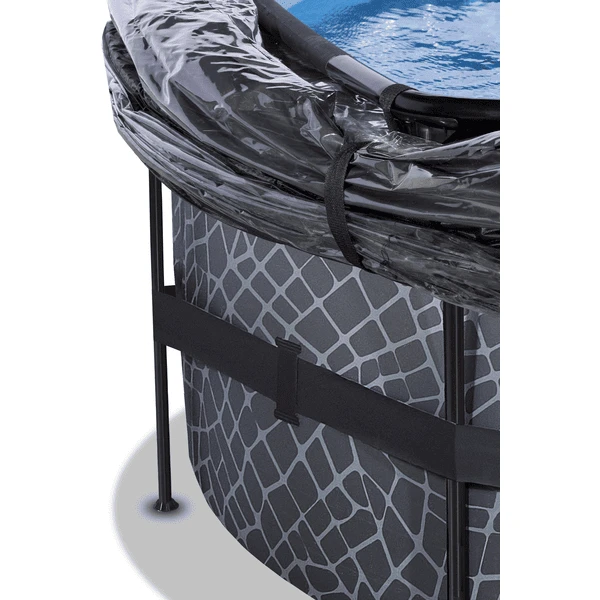EXIT TOYS EXIT Frame Pool ø488x122cm (12v Sand Filter) - Grijs + Zonnedak + Warmtepomp 7 EXIT TOYS EXIT Frame Pool ø488x122cm (12v Sand Filter) - Grijs + Zonnedak + Warmtepomp - Afbeelding 5