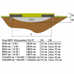 EXIT TOYS EXIT Silhouette Inground Trampoline ø366cm Met Veiligheidsnet - Groen -Pink or blue exit silhouette inground trampoline o366cm met veiligheidsnet groen a251728 3