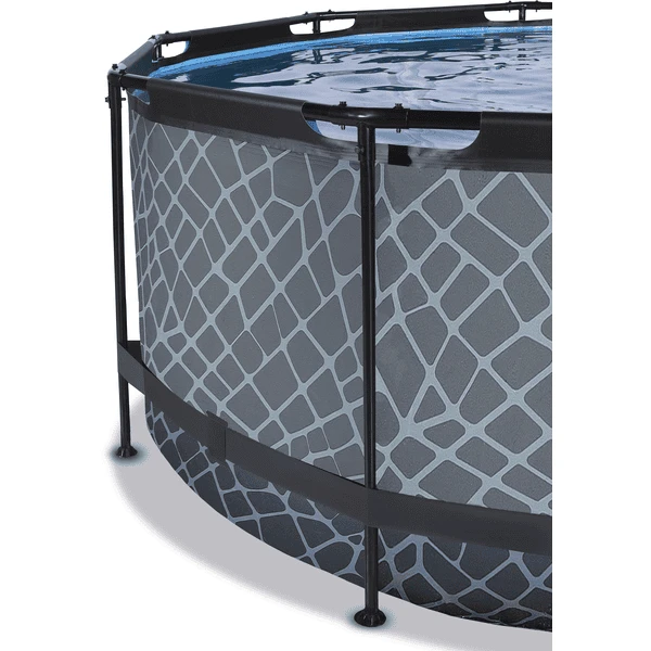 EXIT TOYS EXIT Stone Pool ø360x122cm Met Zandfilterpomp, Grijs 5 EXIT TOYS EXIT Stone Pool ø360x122cm Met Zandfilterpomp, Grijs - Afbeelding 3