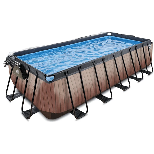 EXIT TOYS EXIT Wood Pool 540x250x122cm Met Afdekking En Sand Filterpomp, Bruin 5 EXIT TOYS EXIT Wood Pool 540x250x122cm Met Afdekking En Sand Filterpomp, Bruin - Afbeelding 3