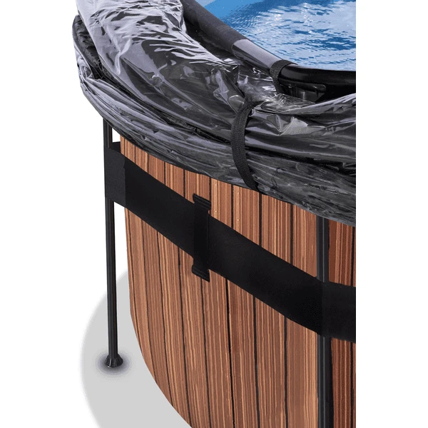 EXIT TOYS EXIT Wood Pool ø450x122cm Met Afdekking, Sand Filter En Warmtepomp, Bruin 7 EXIT TOYS EXIT Wood Pool ø450x122cm Met Afdekking, Sand Filter En Warmtepomp, Bruin - Afbeelding 5