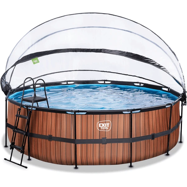 EXIT TOYS EXIT Wood Pool ø450x122cm Met Afdekking, Sand Filter En Warmtepomp, Bruin 3 EXIT TOYS EXIT Wood Pool ø450x122cm Met Afdekking, Sand Filter En Warmtepomp, Bruin