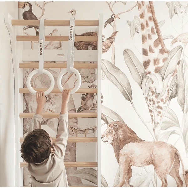 Fitwood ULPU MINI Turnringen, Berken Wit Gewaxt - Witte Bandjes 5 Fitwood ULPU MINI Turnringen, Berken Wit Gewaxt - Witte Bandjes - Afbeelding 3