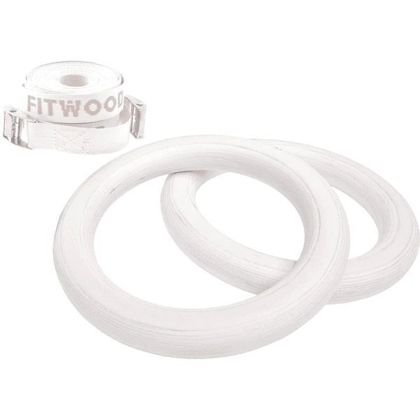 Fitwood ULPU MINI Turnringen, Berken Wit Gewaxt - Witte Bandjes 3 Fitwood ULPU MINI Turnringen, Berken Wit Gewaxt - Witte Bandjes