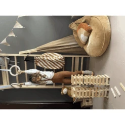 Fitwood ULPU MINI Turnringen, Berken Wit Gewaxt - Zwarte Banden -Pink or blue fitwood ulpu mini turnringen berken wit gewaxt zwarte banden a377289 4