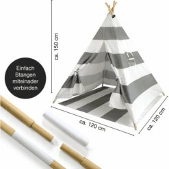 Hej Loenne Kindertent, Grijs-wit Gestreept 9 Hej Loenne Kindertent, Grijs-wit Gestreept -Pink or blue hej loenne kindertent grijs wit gestreept a364772 2