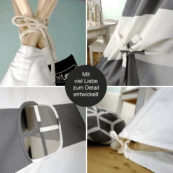 Hej Loenne Kindertent, Grijs-wit Gestreept 11 Hej Loenne Kindertent, Grijs-wit Gestreept -Pink or blue hej loenne kindertent grijs wit gestreept a364772 4