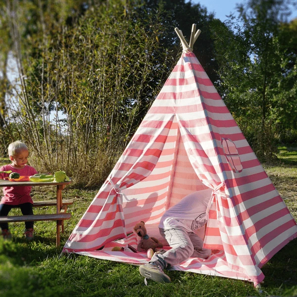 Hej Loenne Kindertent, Roze-wit 4 Hej Loenne Kindertent, Roze-wit - Afbeelding 2
