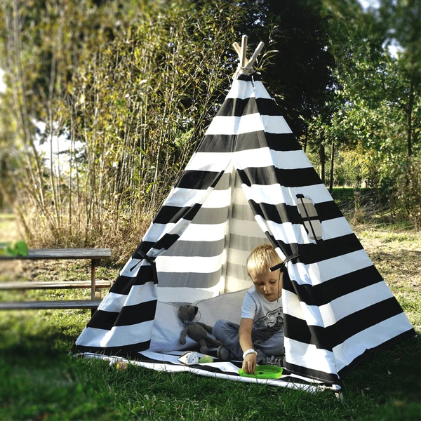 Hej Loenne Kindertent, Zwart En Wit 4 Hej Loenne Kindertent, Zwart En Wit - Afbeelding 2