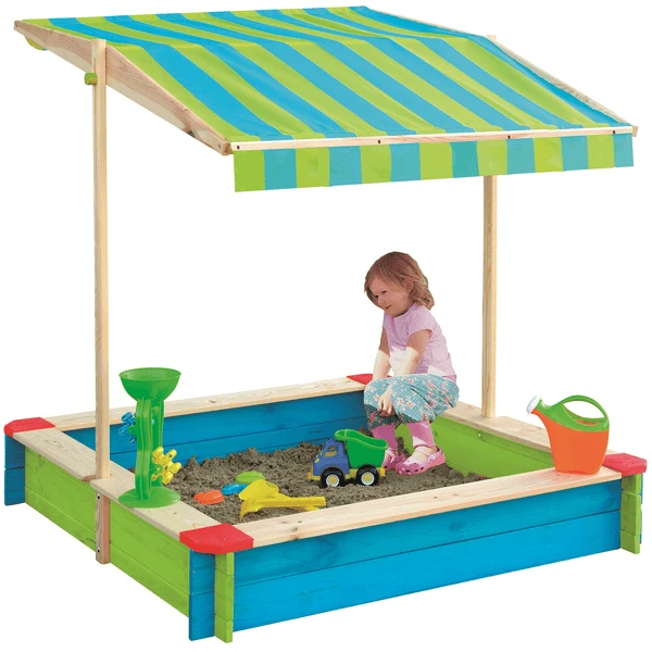 John® Zandbak Gekleurd Met Dak Groen/blauw 4 John® Zandbak Gekleurd Met Dak Groen/blauw - Afbeelding 2