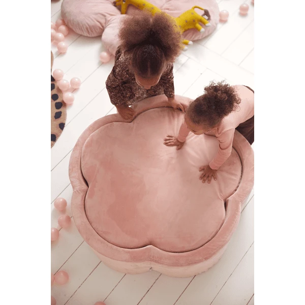 KIDKII Bloemen Speelmat Velvet Oud Roze 4 KIDKII Bloemen Speelmat Velvet Oud Roze - Afbeelding 2