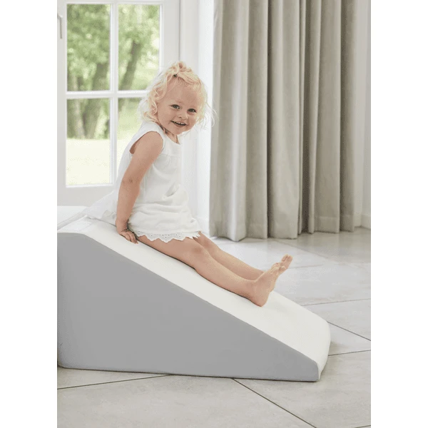 KIDKII Trap En Glijbaan Kunstleer Wit Lichtgrijs 4 KIDKII Trap En Glijbaan Kunstleer Wit Lichtgrijs - Afbeelding 2