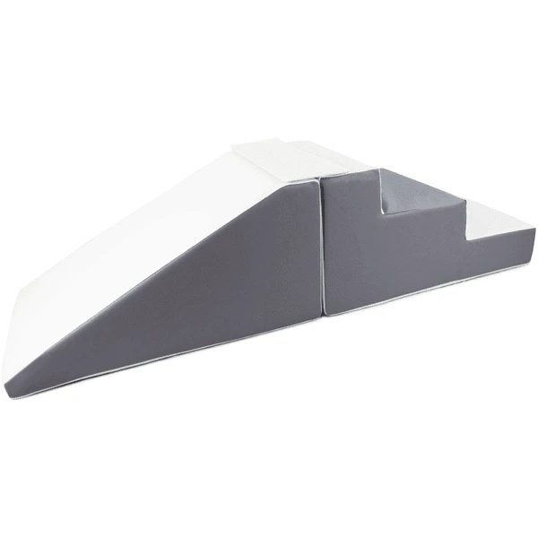 KIDKII Trap En Glijbaan Kunstleer Wit Lichtgrijs 3 KIDKII Trap En Glijbaan Kunstleer Wit Lichtgrijs