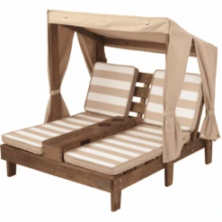 Kidkraft® Tweepersoons Kinderligstoel Met Bekerhouders, Beige