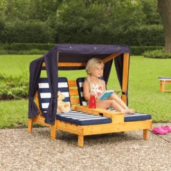 Kidkraft® Tweepersoons Kinderligstoel Met Bekerhouders, Blauw/wit 9 Kidkraft® Tweepersoons Kinderligstoel Met Bekerhouders, Blauw/wit -Pink or blue kidkraft tweepersoons kinderligstoel met bekerhouders blauw wit a217927 2