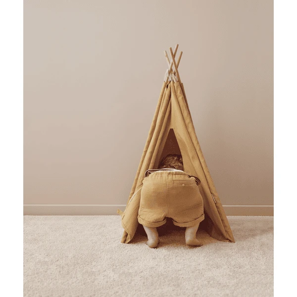 Kids Concept ® Tipi Tent Mini H 75 Cm Geel 5 Kids Concept ® Tipi Tent Mini H 75 Cm Geel - Afbeelding 3