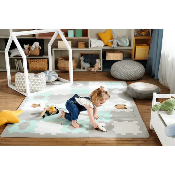Kinderkraft Kinderrkraft Puzzelmat LUNO SHAPES, Mint 4 Kinderkraft Kinderrkraft Puzzelmat LUNO SHAPES, Mint - Afbeelding 2