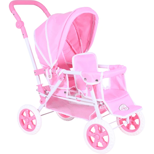 Knorr® Speelgoed Big Twin Poppenwagen - Prince Ss White Rose 5 Knorr® Speelgoed Big Twin Poppenwagen - Prince Ss White Rose - Afbeelding 3