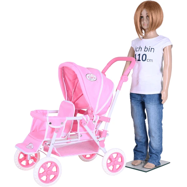 Knorr® Speelgoed Big Twin Poppenwagen - Prince Ss White Rose 7 Knorr® Speelgoed Big Twin Poppenwagen - Prince Ss White Rose - Afbeelding 5