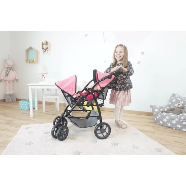 Knorr® Toys Duo Poppenbuggy Milo - Jeans Grey 7 Knorr® Toys Duo Poppenbuggy Milo - Jeans Grey - Afbeelding 5