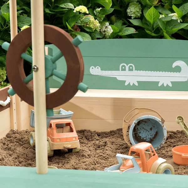 MUDDY BUDDY Zandbak "Jungle King" Natural-salie-mokka 4 MUDDY BUDDY Zandbak "Jungle King" Natural-salie-mokka - Afbeelding 2