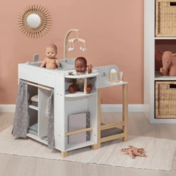 MUSTERKIND ® Doll Centre "Viola" Wit/natuur/grijs -Pink or blue musterkind doll centre viola wit natuur grijs a392685 4