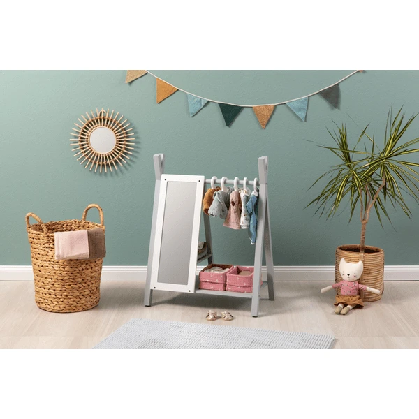 MUSTERKIND ® Poppengarderobe Viola Grijs/wit 5 MUSTERKIND ® Poppengarderobe Viola Grijs/wit - Afbeelding 3