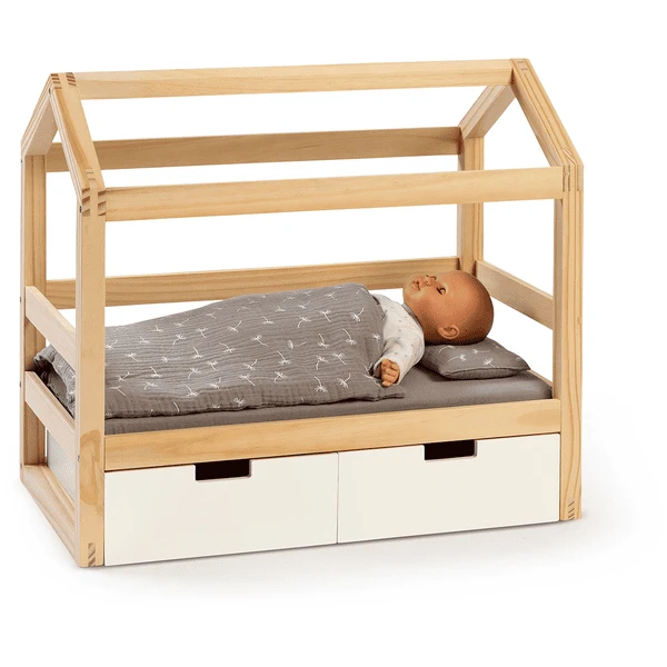 MUSTERKIND ® Poppenhuis Bed Viola Naturel/wit 7 MUSTERKIND ® Poppenhuis Bed Viola Naturel/wit - Afbeelding 5