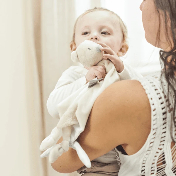 Nattou Romeo, Jules & Sally Maxi Knuffelsjaal Beer 4 Nattou Romeo, Jules & Sally Maxi Knuffelsjaal Beer - Afbeelding 2