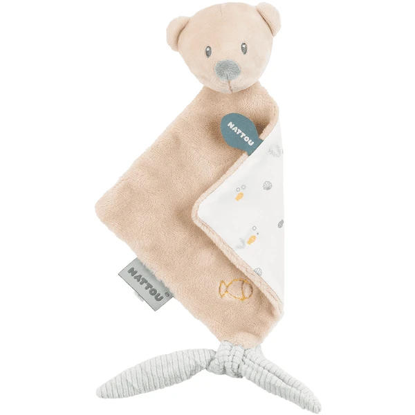 Nattou Romeo, Jules & Sally Mini Knuffelsjaal Beer 5 Nattou Romeo, Jules & Sally Mini Knuffelsjaal Beer - Afbeelding 3