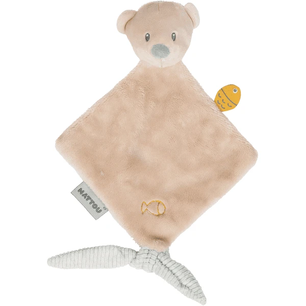 Nattou Romeo, Jules & Sally Mini Knuffelsjaal Beer 3 Nattou Romeo, Jules & Sally Mini Knuffelsjaal Beer