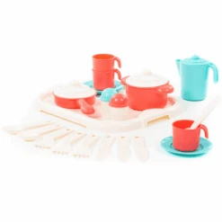 POLESIE ® Keukenset Op Dienblad (3 Personen) -Pink or blue polesie keukenset op dienblad 3 personen a298831 2