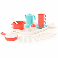 POLESIE ® Keukenset Op Dienblad (3 Personen) -Pink or blue polesie keukenset op dienblad 3 personen a298831 3