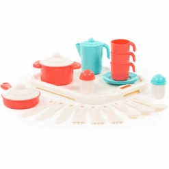 POLESIE ® Keukenset Op Dienblad (3 Personen) -Pink or blue polesie keukenset op dienblad 3 personen a298831 4