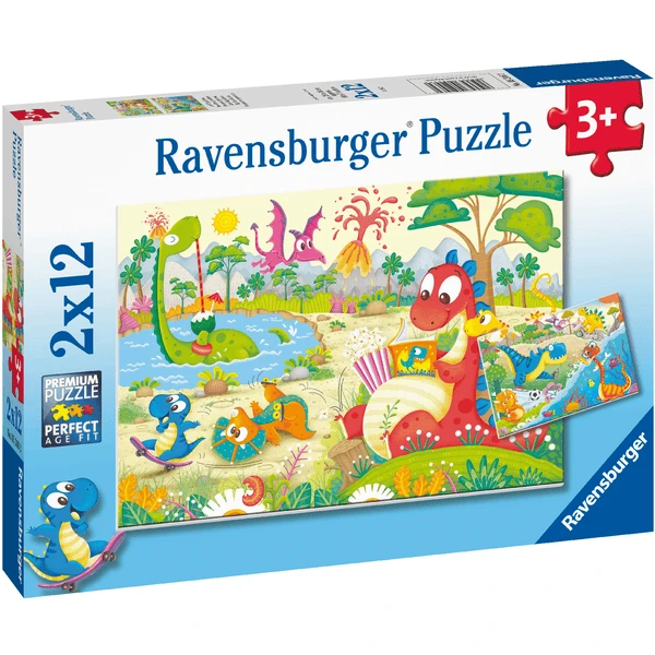 Ravensburger 2 X 12 Puzzel - Favoriete Dino's 4 Ravensburger 2 X 12 Puzzel - Favoriete Dino's - Afbeelding 2